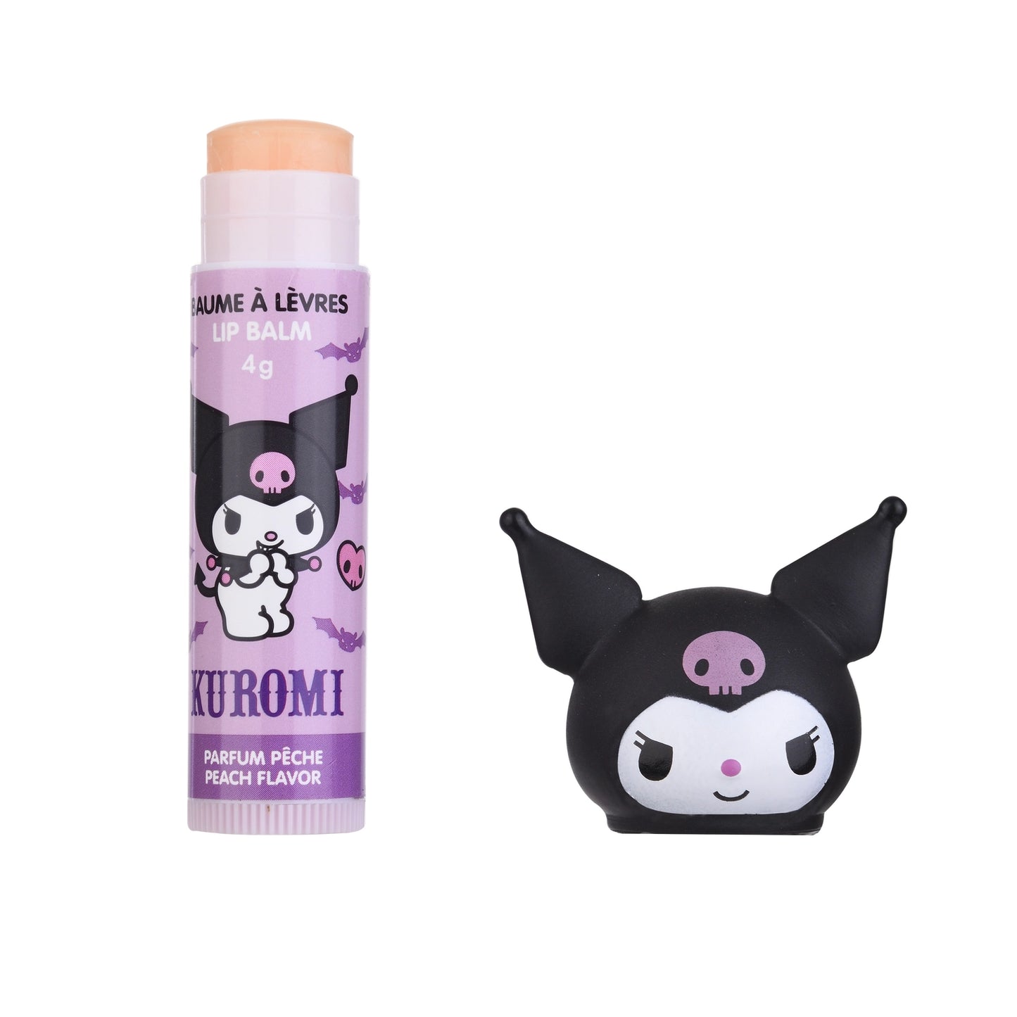 Baume à lèvres tête 3D KUROMI Pêche