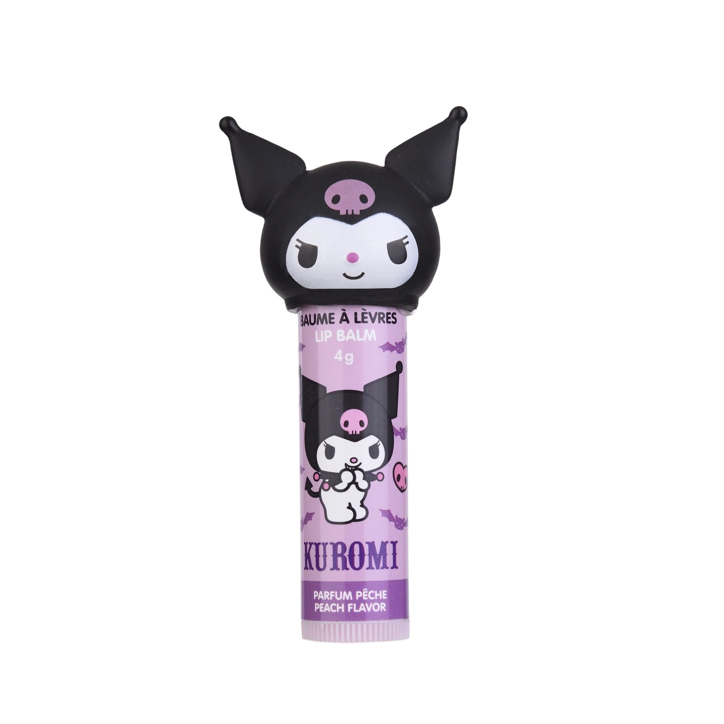 Baume à lèvres tête 3D KUROMI Pêche