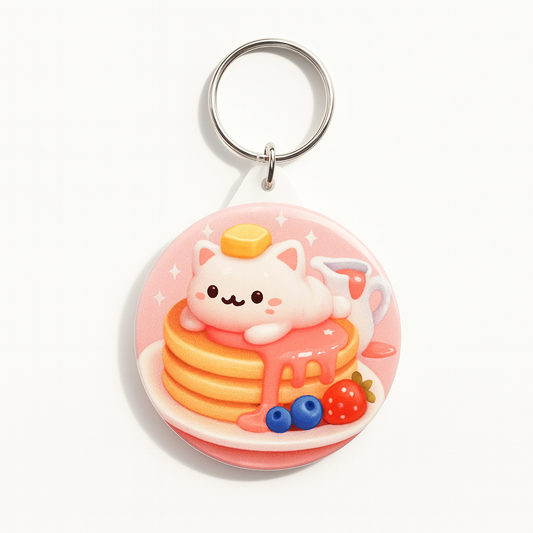 Porte clés chat pancake
